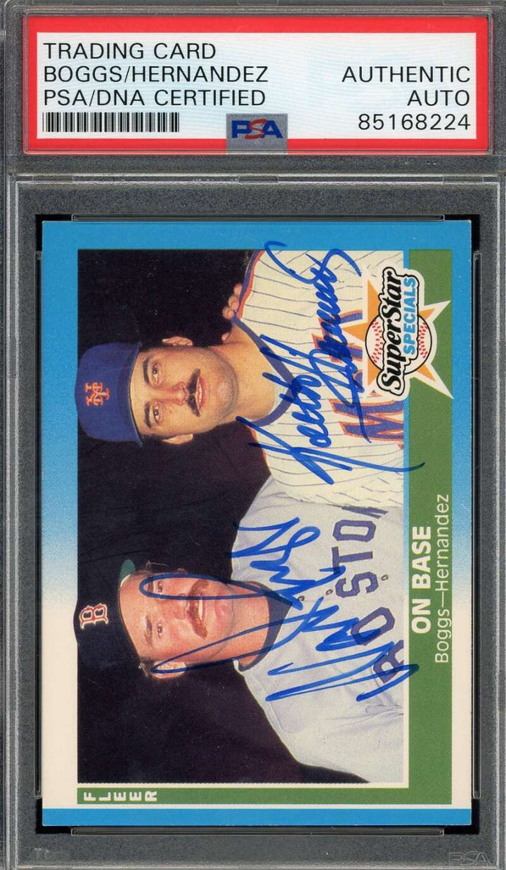 Wade Boggs Keith Hernandez PSA DNA Signed 1987 Fleer Super Star Specials Autogra