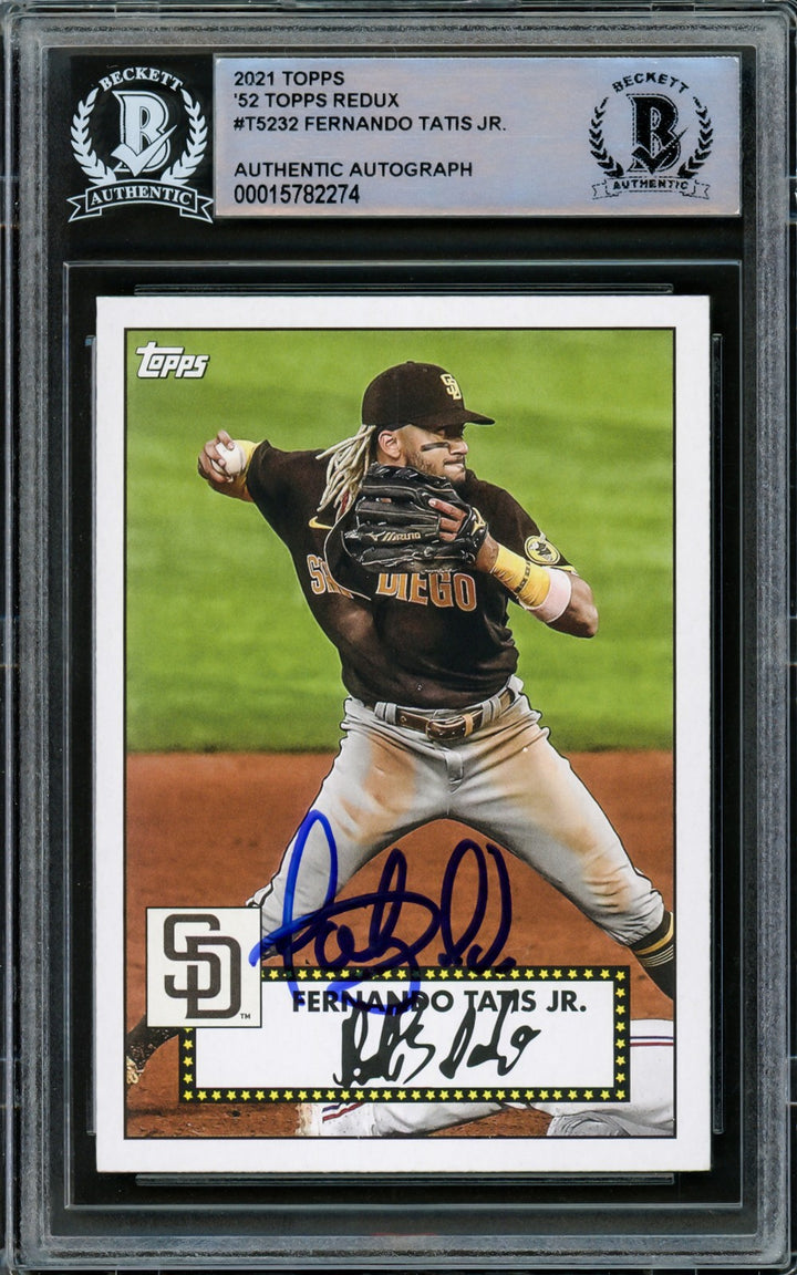 Fernando Tatis Jr. Signed 2021 Topps 1952 Redux Card T52-32 Padres Beckett