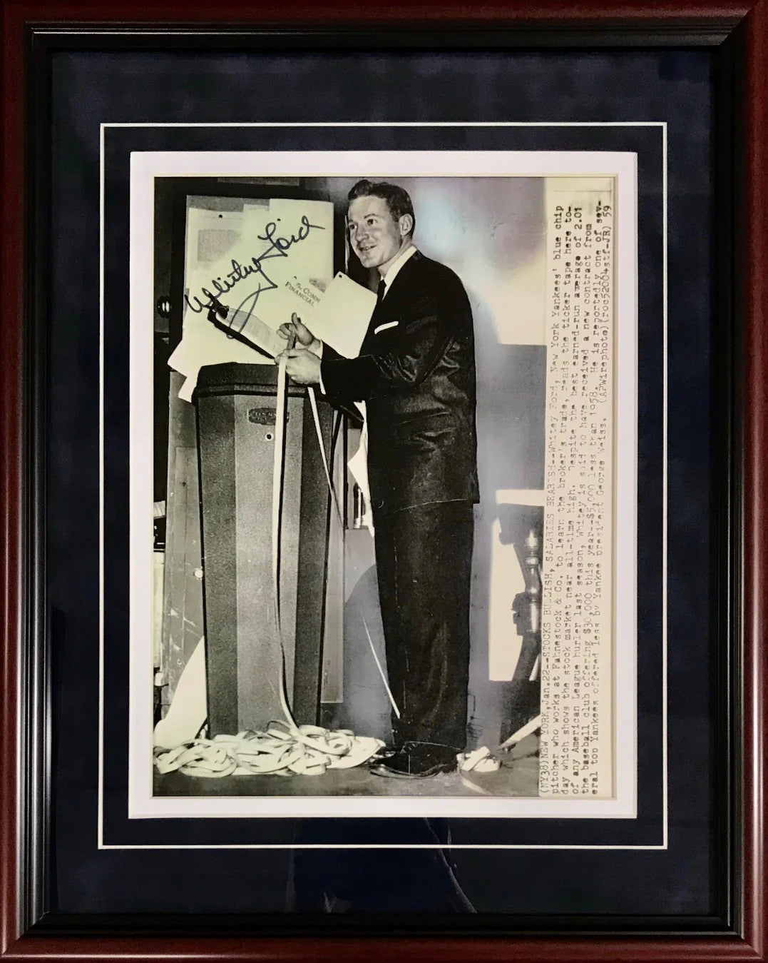 Whitey Ford Autographed Framed 11x14 New York Yankees Photo