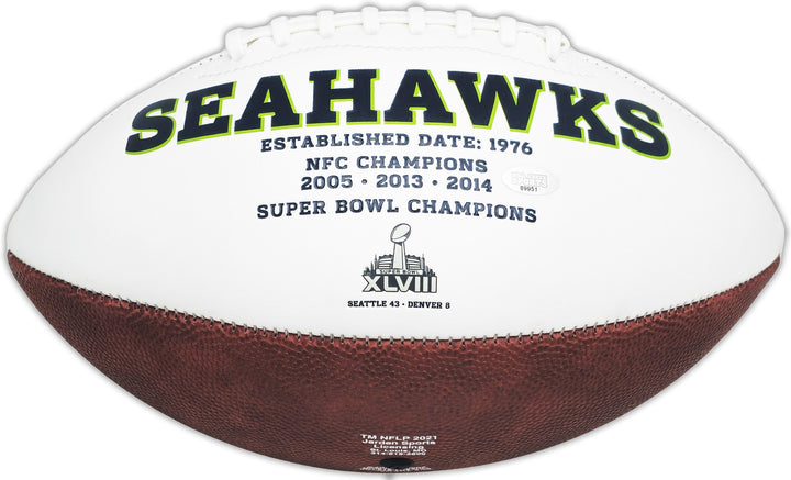 Tyler Lockett Autographed Signed Seattle Seahawks White Logo Football MCS Holo