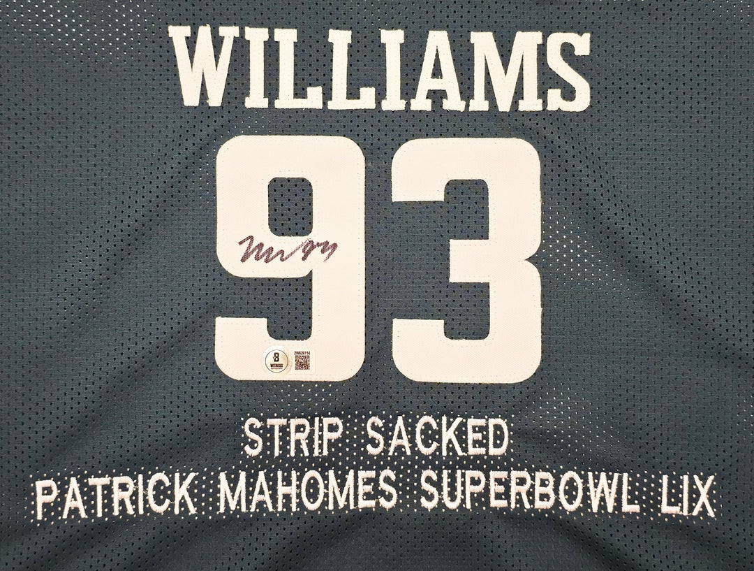 Eagles Brandon Graham & Milton Williams Auto Green Super Bowl Jersey Sack BAS