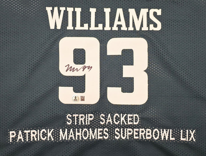 Eagles Brandon Graham & Milton Williams Auto Green Super Bowl Jersey Sack BAS
