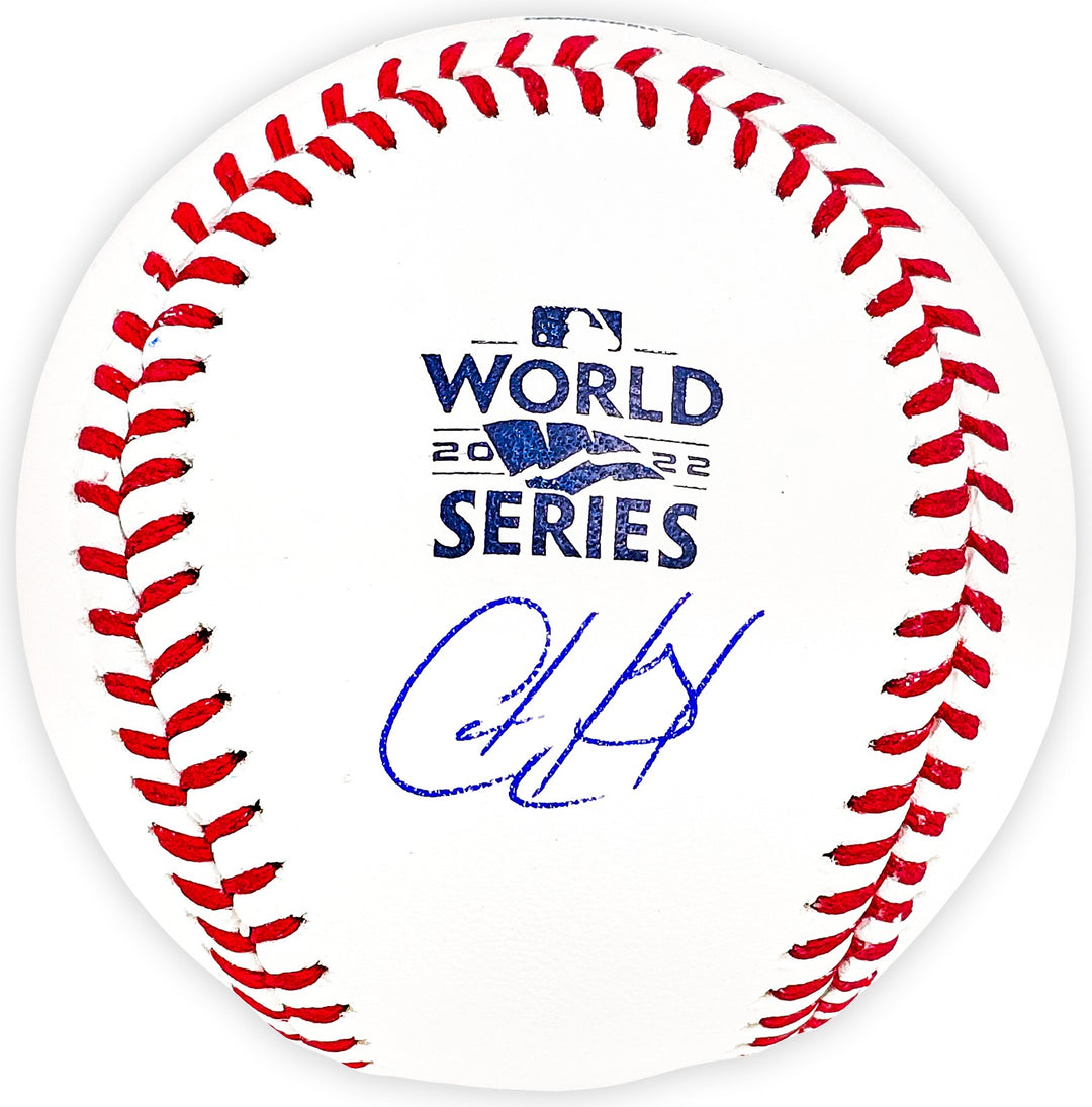 Cristian Javier Signed Official 2022 WS Logo MLB Baseball Astros Beckett Witness