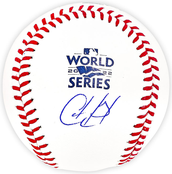 Cristian Javier Signed Official 2022 WS Logo MLB Baseball Astros Beckett Witness