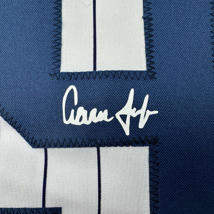 Facsimile Autographed Aaron Judge New York Pinstripe Reprint Auto Jersey Mens XL