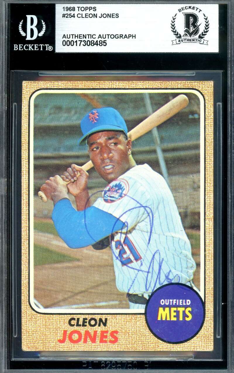Cleon Jones Beckett BAS Signed 1968 Topps Autograph