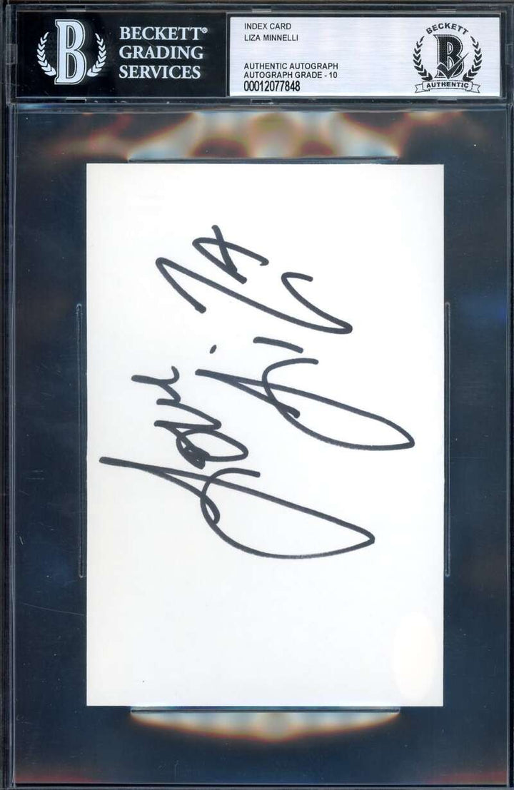 Liza Minnelli Gem Mint 10 Beckett JSA Coa Signed Index Card Autograph