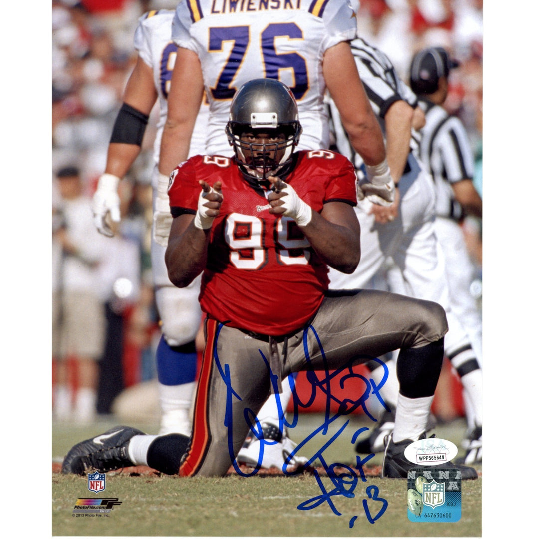 Warren Sapp Autographed Tampa Bay Buccaneers 8x10 Photo JSA 53549