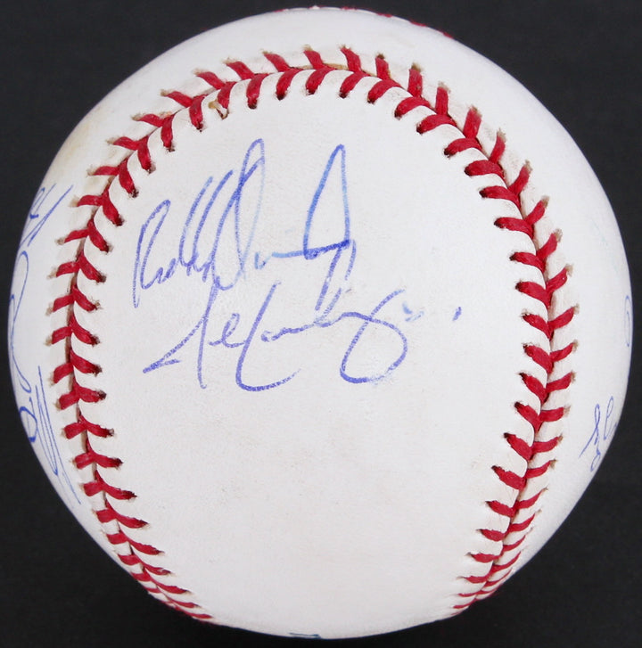 ANAHEIM ANGELS 2004 TEAM SIGNED BALL MOLINA REINEKE LACKEY GUILLEN F-ROD KENNEDY