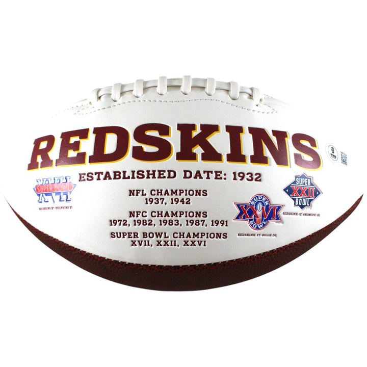Mark Rypien Autographed Washington Redskins Logo Football SB MVP Beckett W 51821