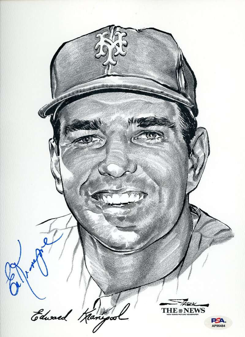 Ed Kranepool PSA DNA Signed 1969 NY Mets Daily News Portfolio Photo Autograph