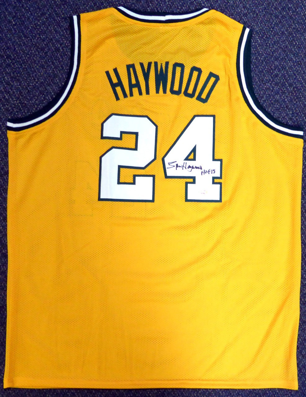 Seattle Sonics Spencer Haywood Autographed Signed Gold Jersey "HOF 15" MCS Holo