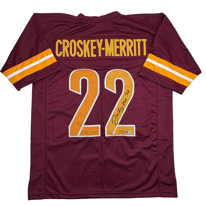 Autographed/Signed Bill Jacory Croskey-Merritt Washington Jersey Beckett BAS COA