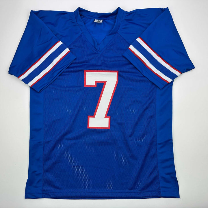Facsimile Autographed Kevin Jennings SMU Blue Reprint Jersey Size Men's XL