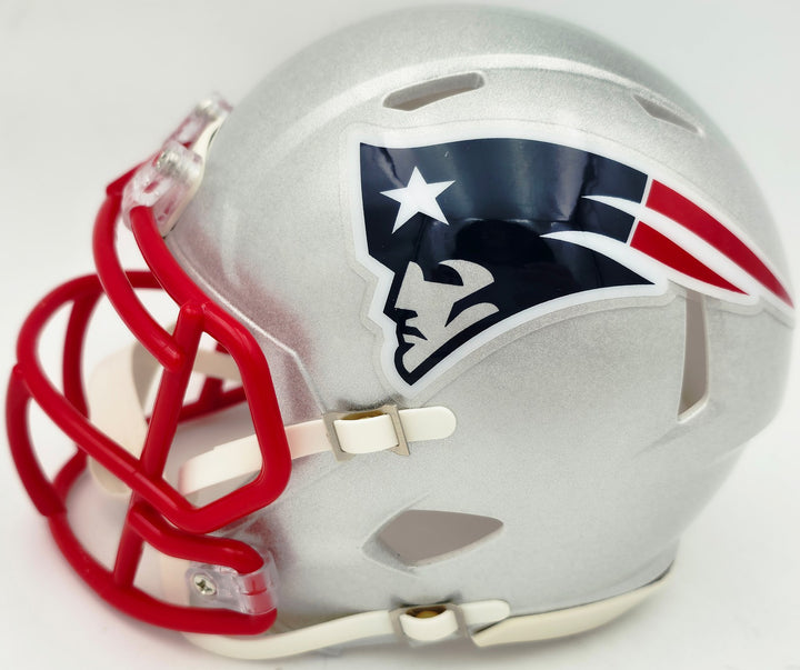 Mike Vrabel Signed Patriots Silver Speed Mini Helmet JSA Witness