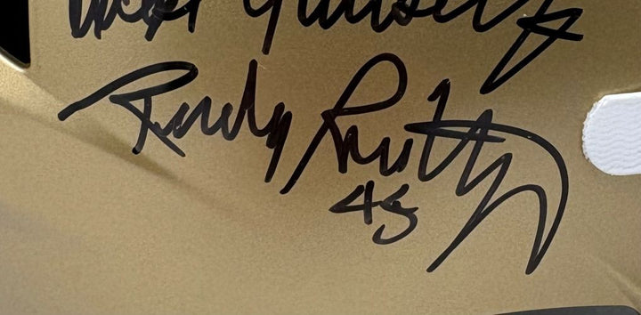 Rudy Ruettiger Signed Notre Dame FS Replica Speed Helmet w/ Movie Quote JSA QR