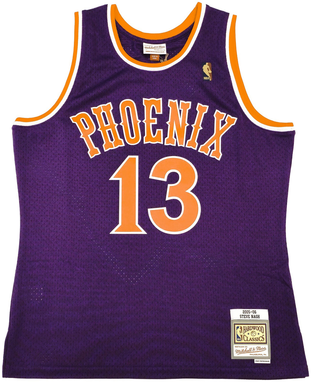 Suns Steve Nash Auto Purple Auth Mitchell Ness 2005-06 HWC Swingman Jersey L BAS