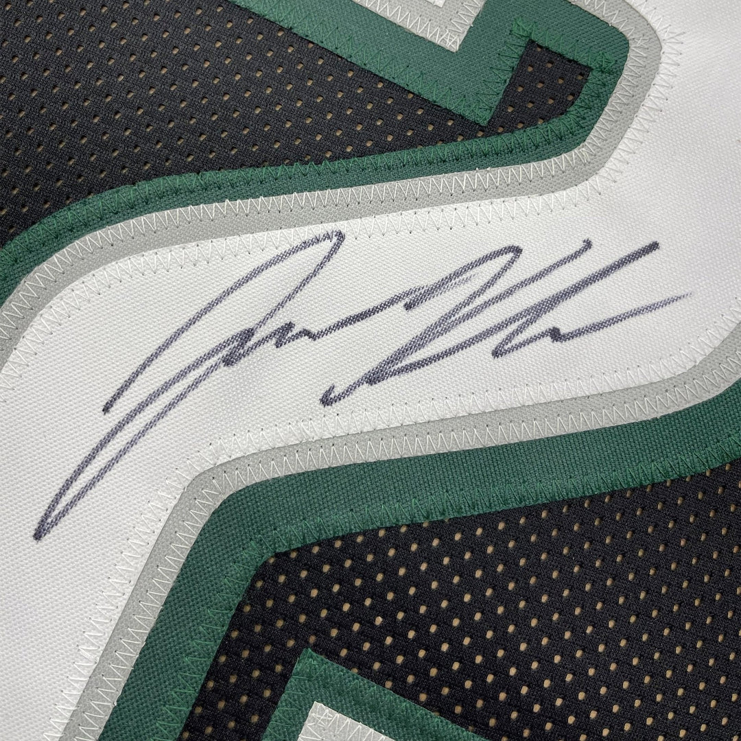 FRAMED Signed JASON KELCE 35x39 Philadelphia Black Jersey PSA COA