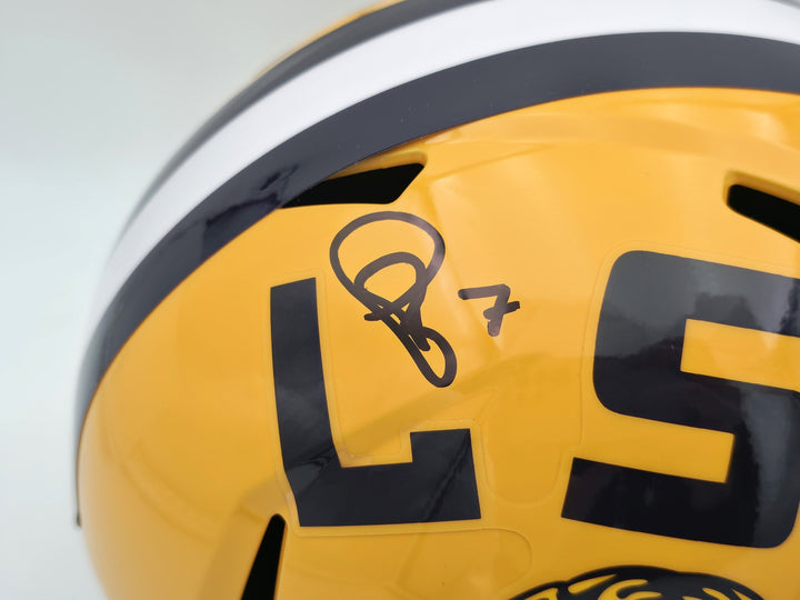 Patrick Peterson Auto LSU Tigers Yellow Full Size Speed Replica Helmet Beckett