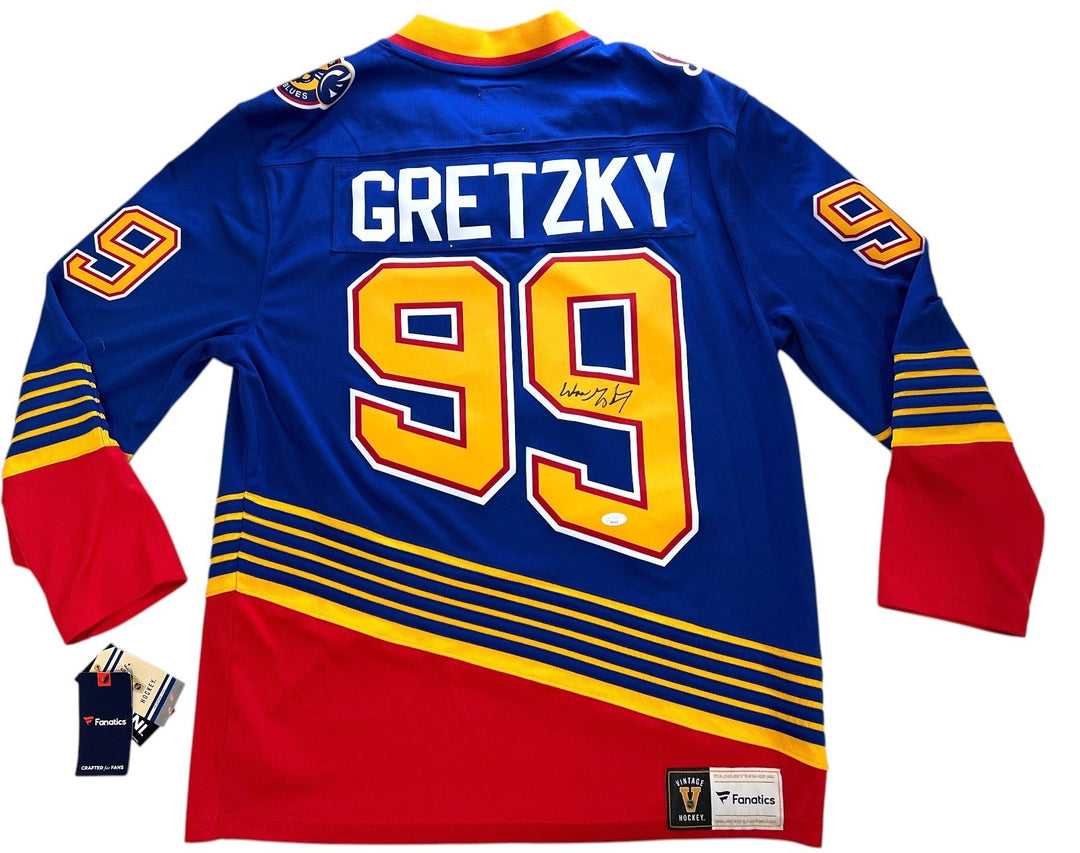 WAYNE GRETZKY SIGNED ST. LOUIS BLUES PREMIER HOCKEY JERSEY FANATICS JSA LOA