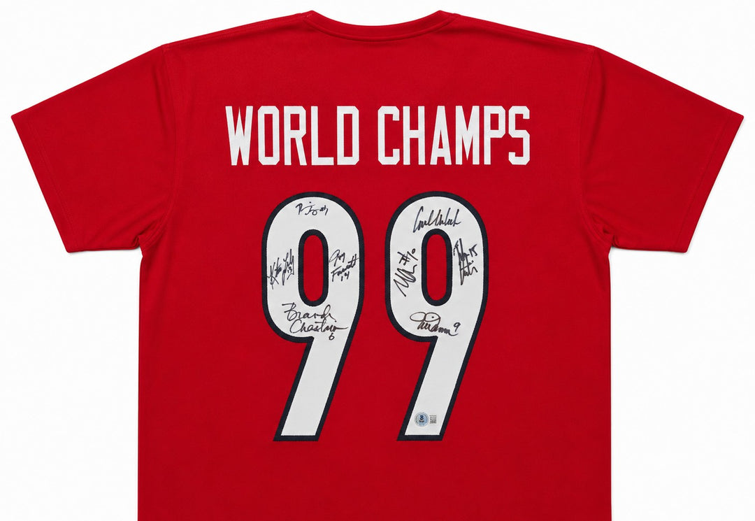 Team USA 1999 Women's World Cup Champions Signed Black Jersey With 8 Sigs Hamm