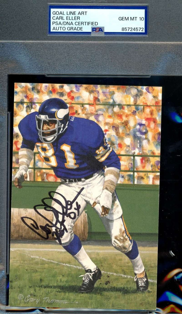 Carl Eller Gem Mint 10 PSA DNA Signed Goal Line Art Card GLAC Autograph HOF 04