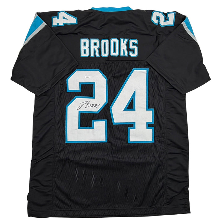 Autographed/Signed Jonathon Brooks Carolina Black Football Jersey JSA COA