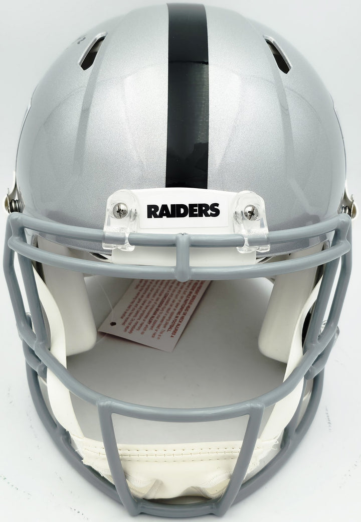Ashton Jeanty Auto Raiders Silver Full Size Spd Authentic Helmet Beckett Witness