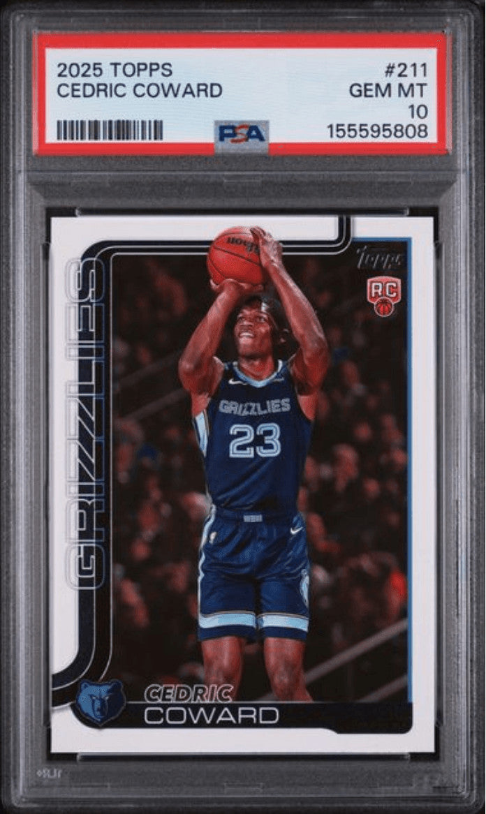 Graded 2025 Topps Cedric Coward #211 Rookie RC Basketball Card PSA 10 Gem Mint