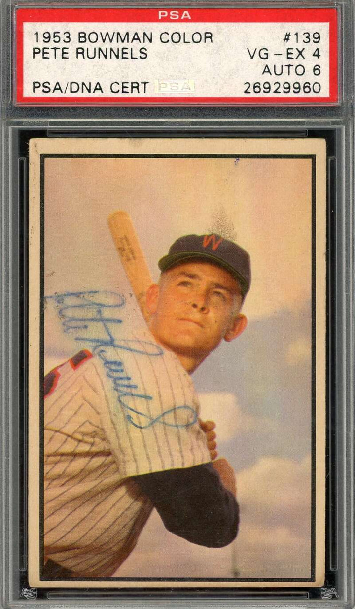 Pete Runnels PSA DNA Signed 1953 Bowman Color Autograph