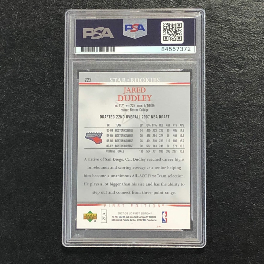 2007-08 Upper Deck First Edition #222 Jared Dudley Signed Card AUTO PSA Slabbed
