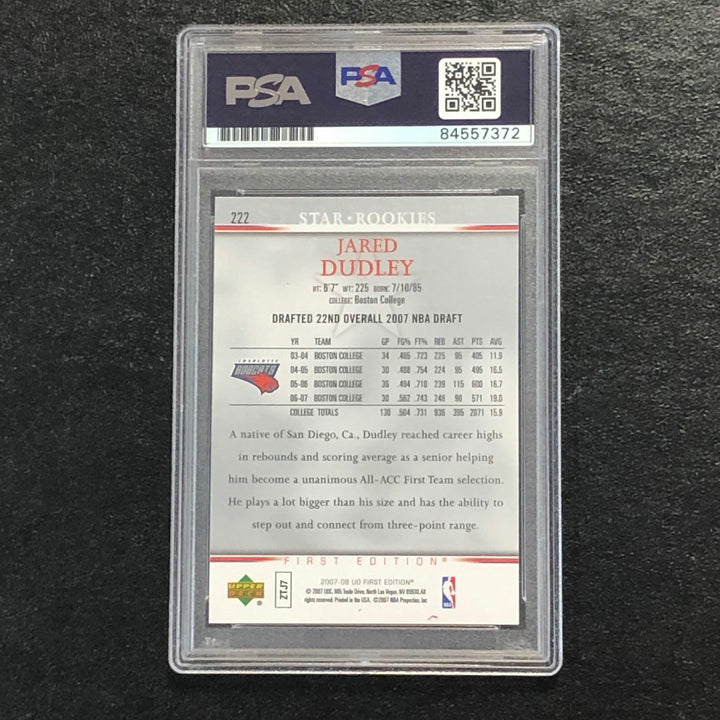 2007-08 Upper Deck First Edition #222 Jared Dudley Signed Card AUTO PSA Slabbed