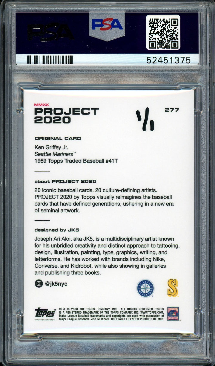 Ken Griffey Jr. Auto Topps Project 2020 JK5 Card 277 Mariners 13xAS 1/1 PSA/DNA