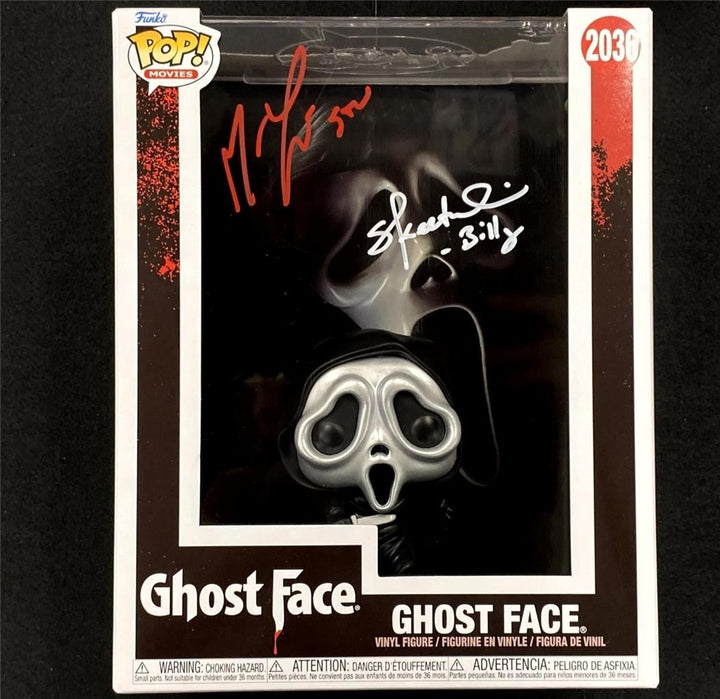 Matthew Lillard Stu & Skeet Ulrich Billy signed Ghost Face Funko Pop VHS ~ BAS
