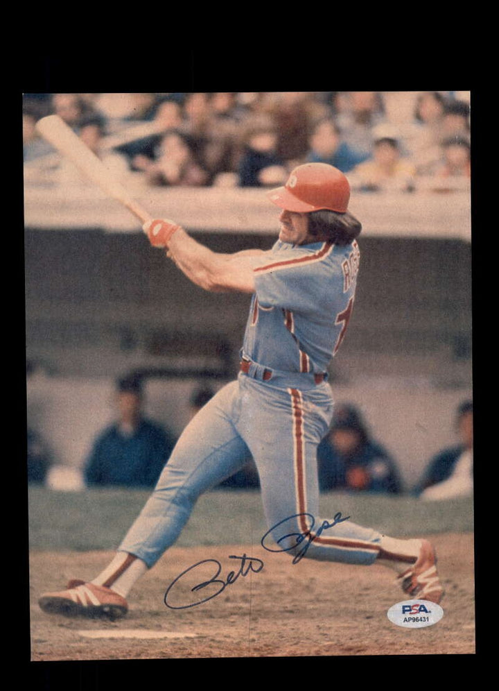 Pete Rose PSA DNA Signed 8x10 Photo Vintage Autographed Phillies