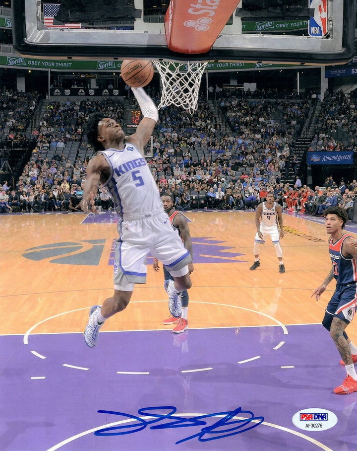 De'Aaron Fox Hand Signed 8x10 Photo Sacramento Kings PSA/DNA COA Autograph Away