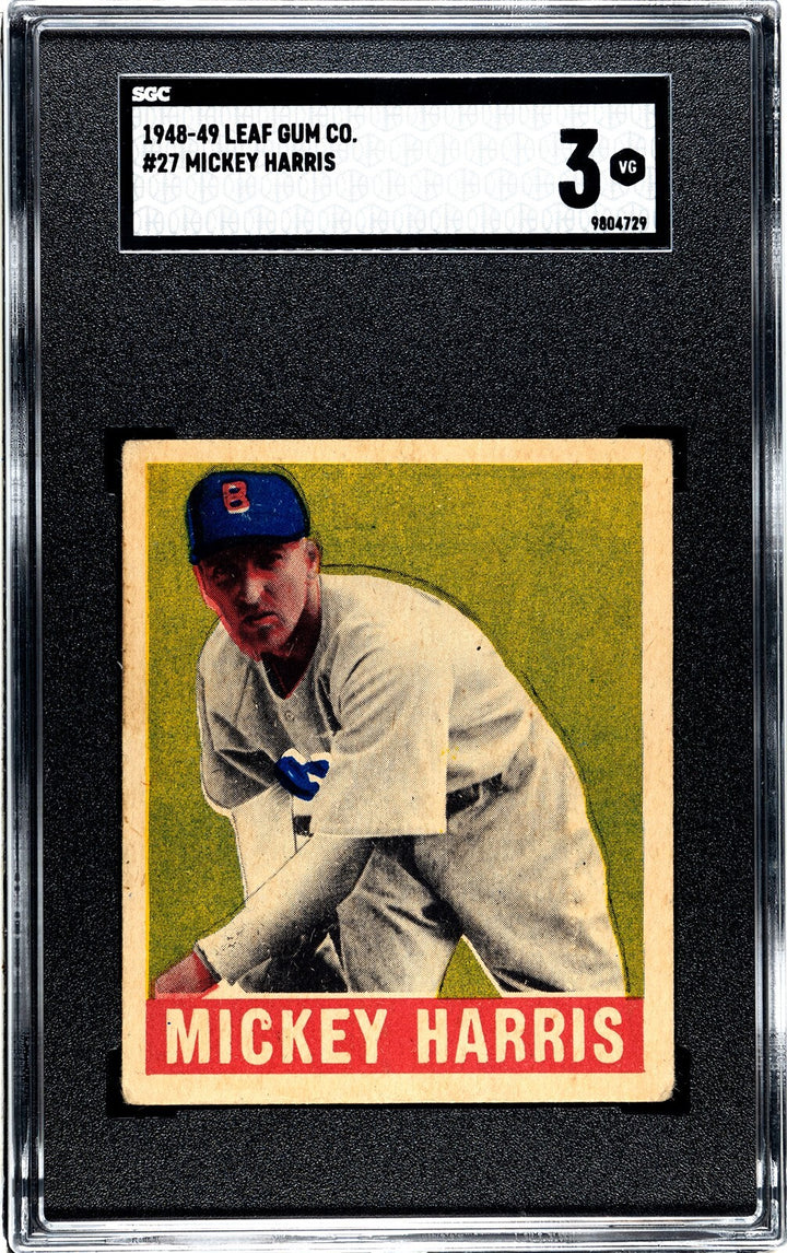 Mickey Harris 1948-49 Leaf Gum Co Baseball Card #27 Red Sox- SGC Graded 3 VG