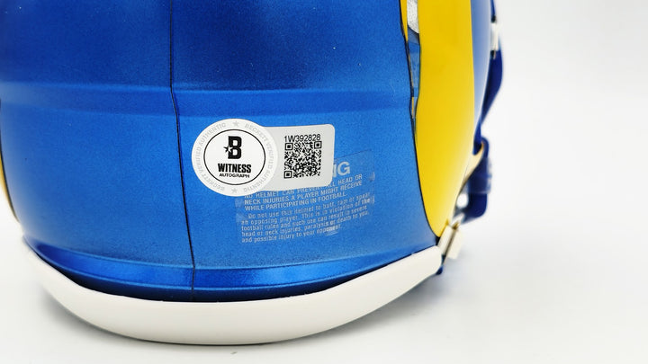 Aaron Donald Auto Signed Los Angeles Rams Blue Speed Mini Helmet Beckett Witness