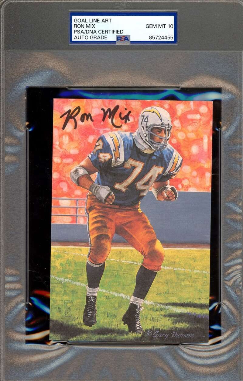 Ron Mix Gem Mint 10 PSA DNA Signed Goal Line Art Card GLAC Autograph