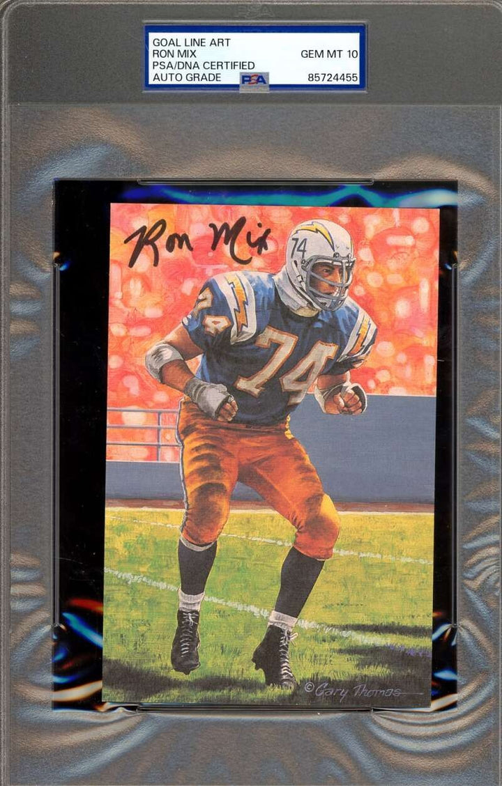 Ron Mix Gem Mint 10 PSA DNA Signed Goal Line Art Card GLAC Autograph