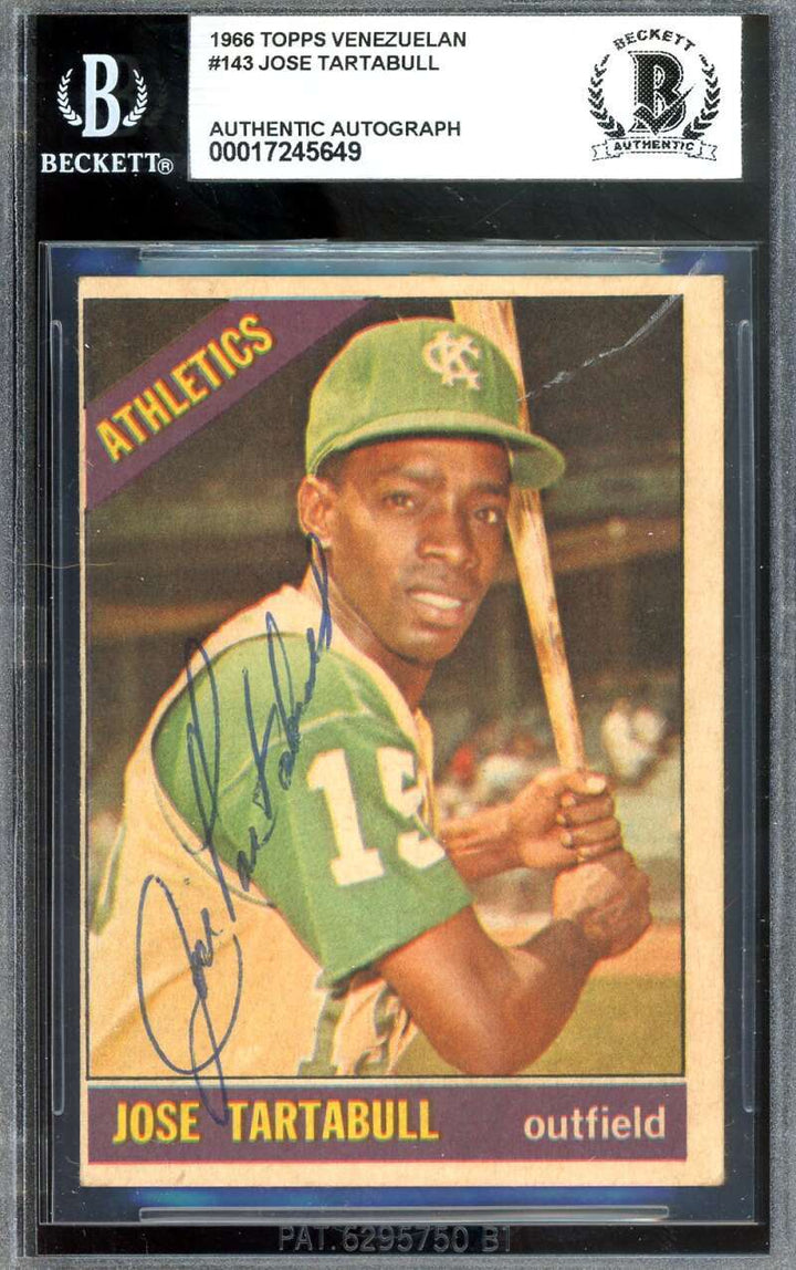 Jose Tartabull Beckett BAS Signed 1966 Topps Venezuelan Autograph