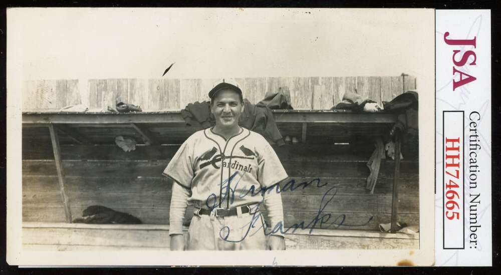 Herman Franks JSA Cert Signed  Vintage Original 3x5 Photo Autograph