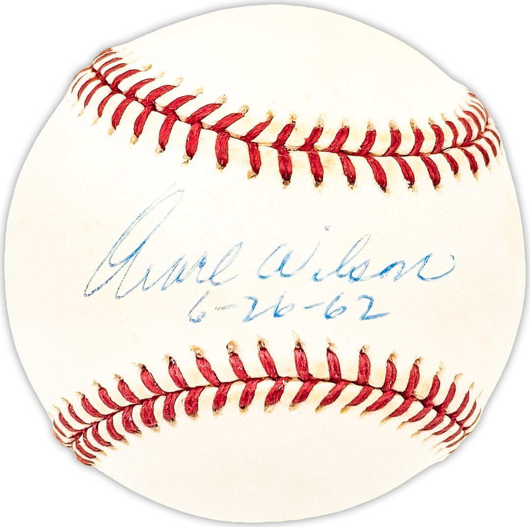 Earl Wilson Autographed AL Baseball Red Sox 6-26-62 No Hitter Beckett QR BM25371