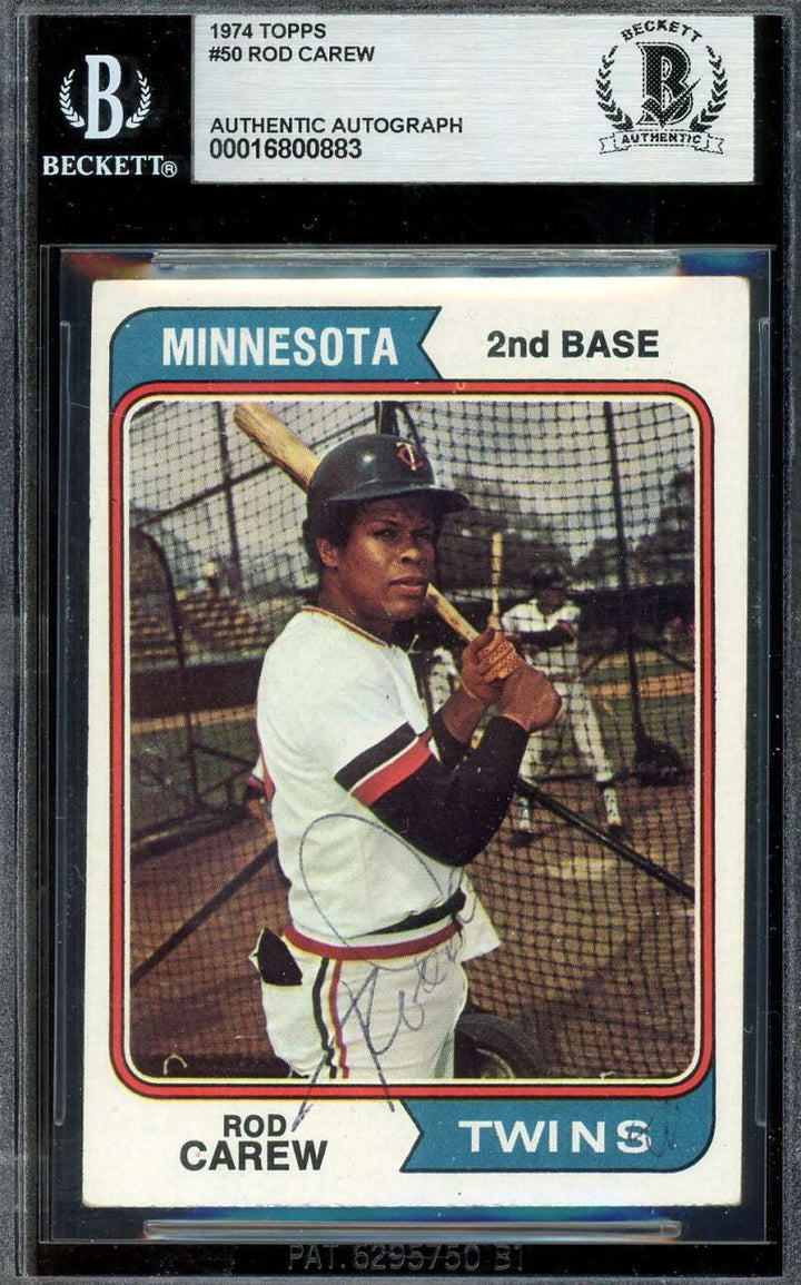 Rod Carew Beckett BAS Vintage Signed 1974 Topps Autographed