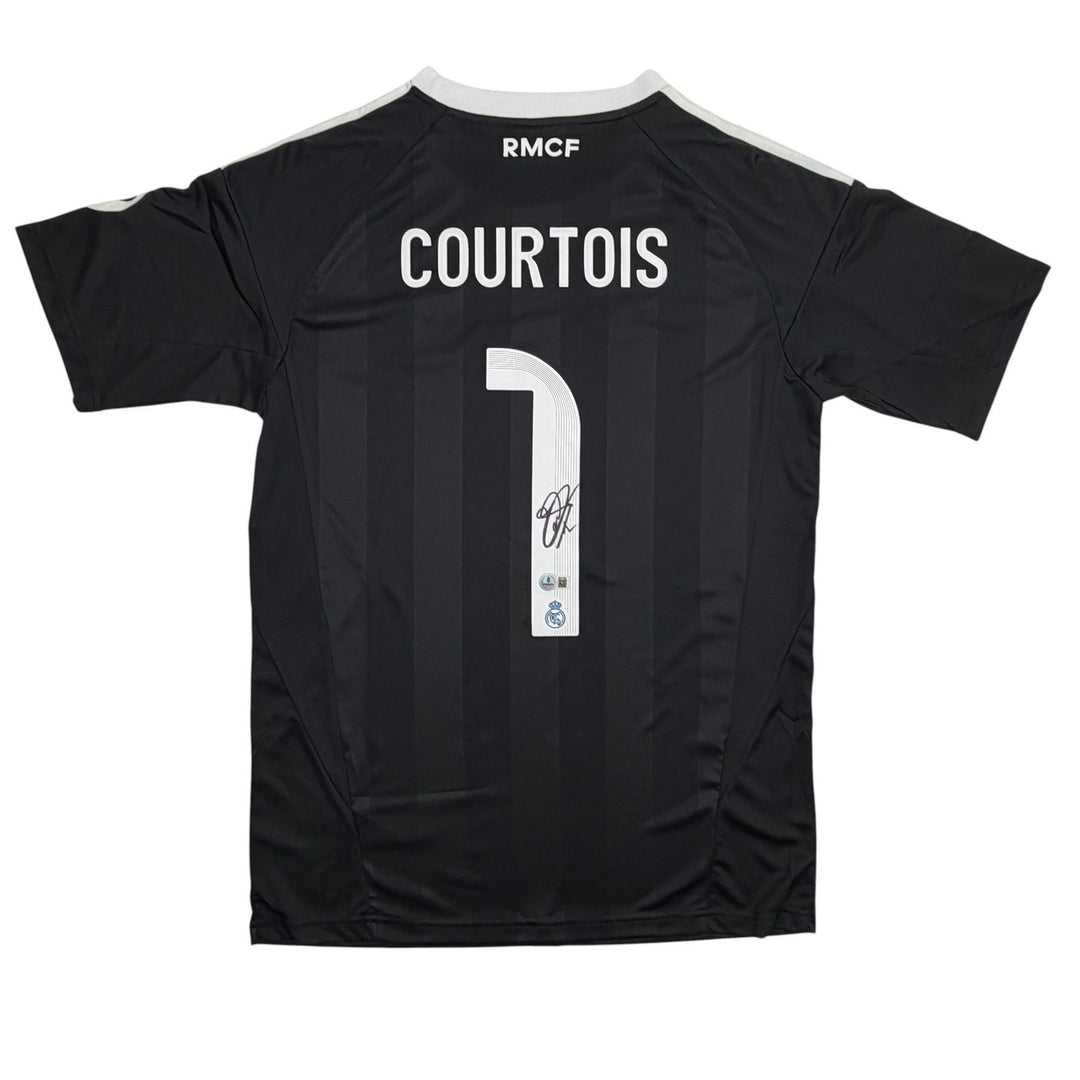 Autographed/Signed Thibaut Courtois Real Madrid Black Jersey Beckett COA