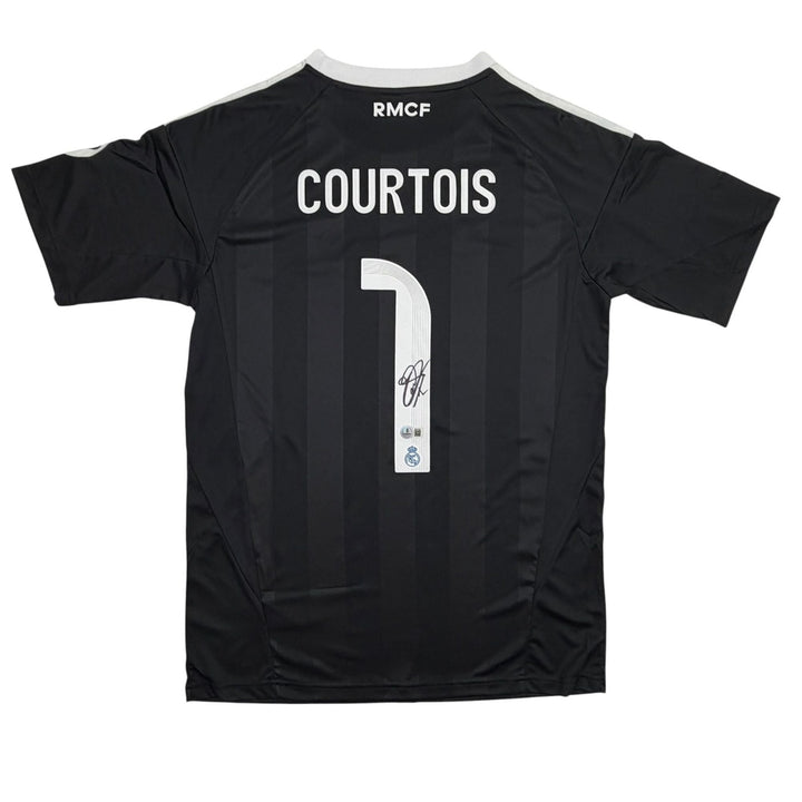 Autographed/Signed Thibaut Courtois Real Madrid Black Jersey Beckett COA