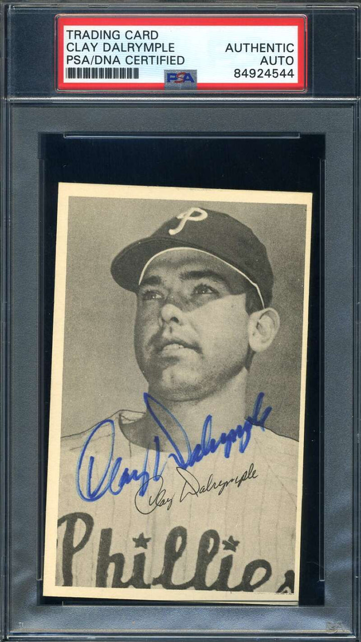 Clay Dalrymple Rare PSA DNA Coa Signed 1967 Philadelphia Phillies Safe Driving A