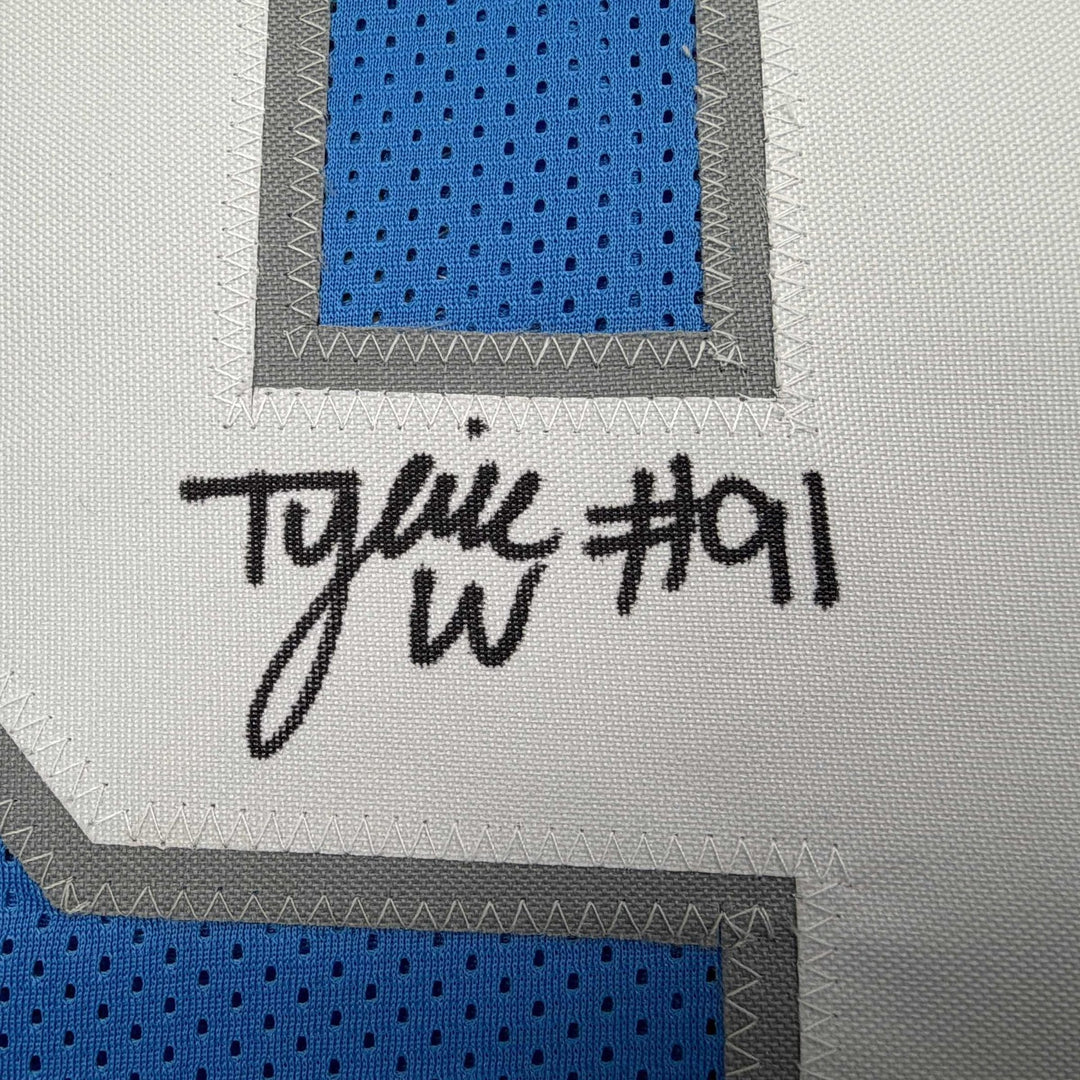 Autographed/Signed Tyleik Williams Detroit Blue Jersey Beckett BAS COA