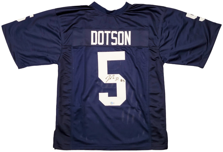 Penn State Nittany Lions Jahan Dotson Autographed Signed Blue Jersey Beckett