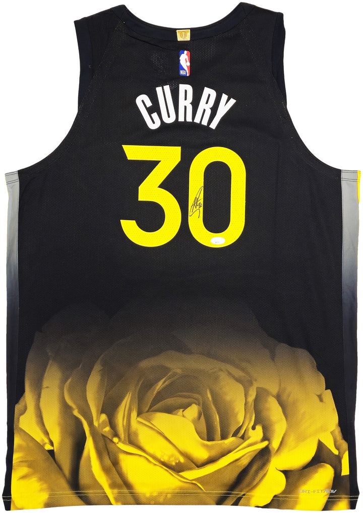 Warriors Stephen Curry Auto Black Nike Authentic City Edition Jersey Size 52 JSA